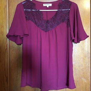 Lace silk blouse